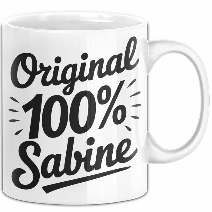 Sabine Tasse Geschenk Original 100% Sabine Geschenkidee Geburtstag Weiß Trendation