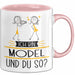Model Tasse Geschenk Ich Bin Model Und Du So Geschenkidee Lustiger Spruch Becher Rosa Trendation