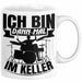 Schlagzeug-Spieler Geschenk Drummer Tasse Geschenkidee Spruch Ich Bin Dann Mal Im Keller Schlagzeuger Weiß Trendation