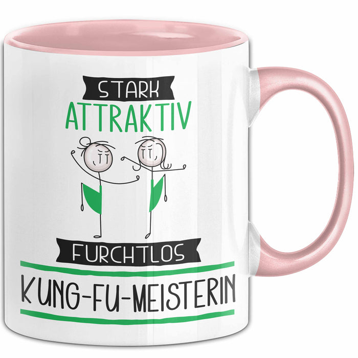 Kung-Fu-Meisterin Tasse Geschenk Becher Stark Attraktiv Furchtlos Kung-Fu-Meisterin Lustige Geschenkidee Rosa Trendation