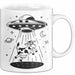 Sci-Fi Nerd Tasse Geschenkidee UFO entführt Kuh Weltraum Fan Geschenkidee Lustig Weiß Trendation