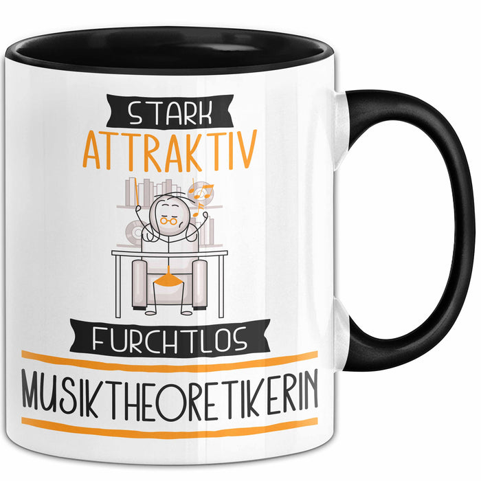 Musiktheoretikerin Tasse Geschenk Becher Stark Attraktiv Furchtlos Musiktheoretikerin Lustige Geschenkidee Trendation