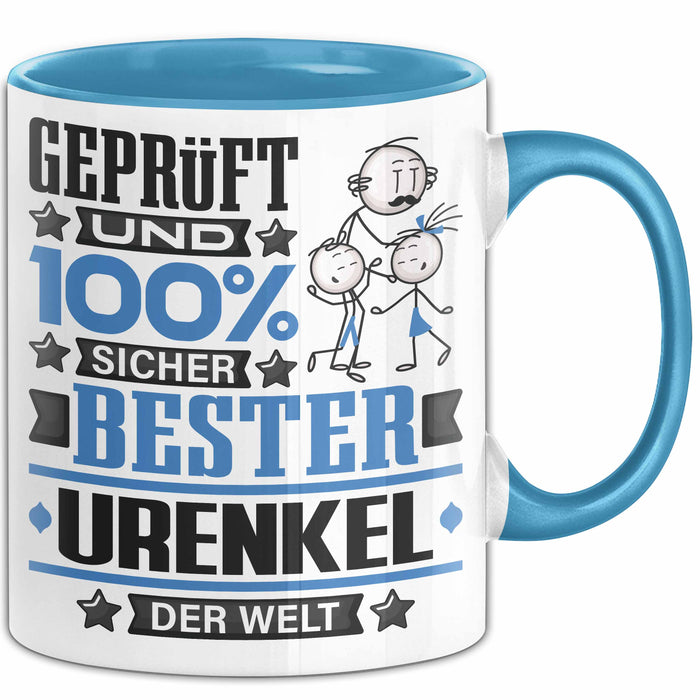 Urenkel Geschenk Lustiger Spruch für Urenkel Geschenkidee Bester Urenkel Der Welt Blau Trendation