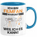 Filmfan Geschenk Tasse Lustiger Spruch Ich Bin Filmfan Warum Weil Ich Es Kann Geschenkidee Bester Filmfan Geburtstag Kaffee-Becher Blau Trendation