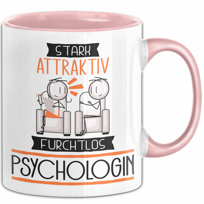 Psychologin Tasse Geschenk Becher Stark Attraktiv Furchtlos Psychologin Lustige Geschenkidee Rosa Trendation