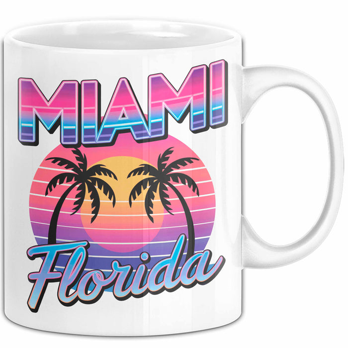 Miami Florida USA Tasse Geschenk Lustige Geschenkidee Spruch Weiß Trendation