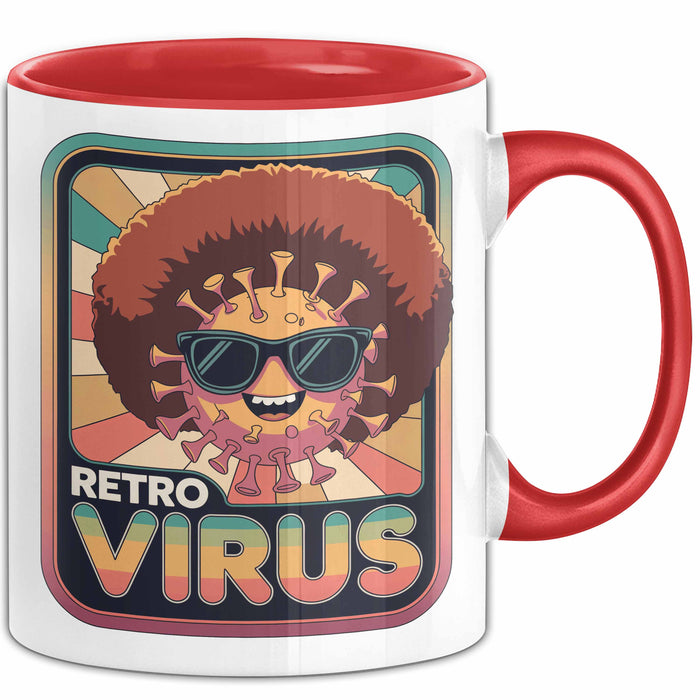 Computerprogrammierer Softwareingenieur Tasse Geschenk Lustige Geschenkidee Spruch Retro Virus Rot Trendation