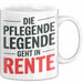 Krankenschwester Pflege Betreuung Tasse Geschenk Lustige Geschenkidee Spruch Die Pflegende Legende Geht In Rente Weiß Trendation
