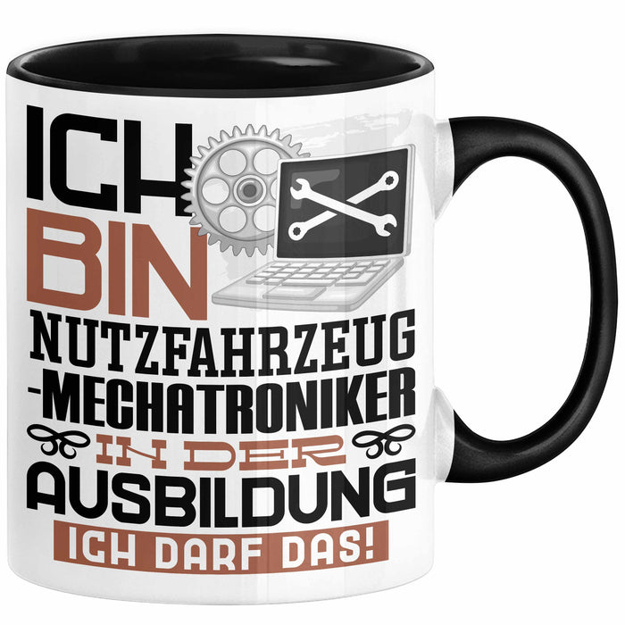 Nutzfahrzeugmechatroniker Ausbildung Tasse Geschenk Ich Bin Nutzfahrzeugmechatroniker In Der Ausbildung Ich Darf Das Geschenkidee Spruch Schwarz Trendation