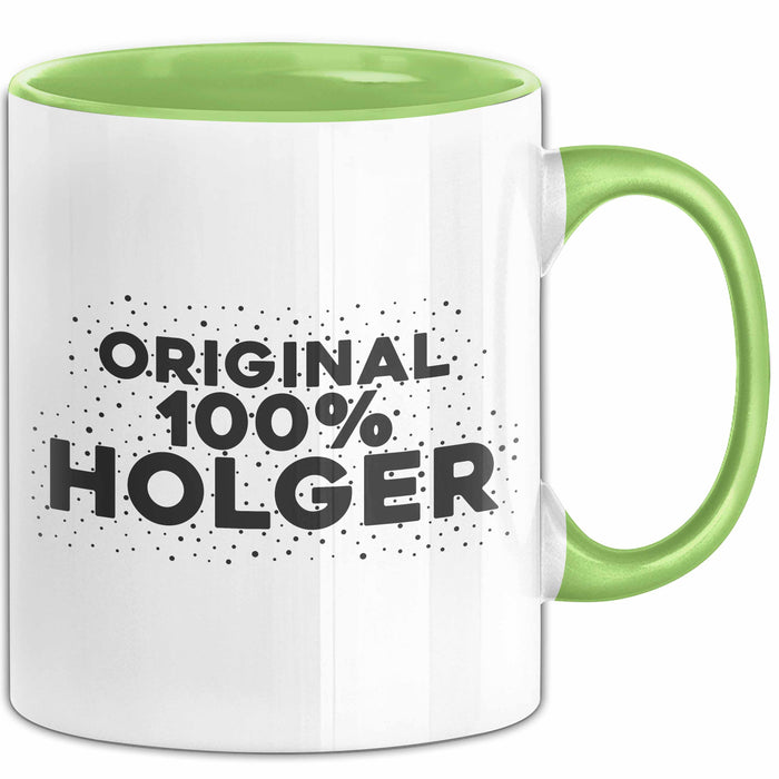 Holger Tasse Original 100% Holger Geschenk Grün Trendation