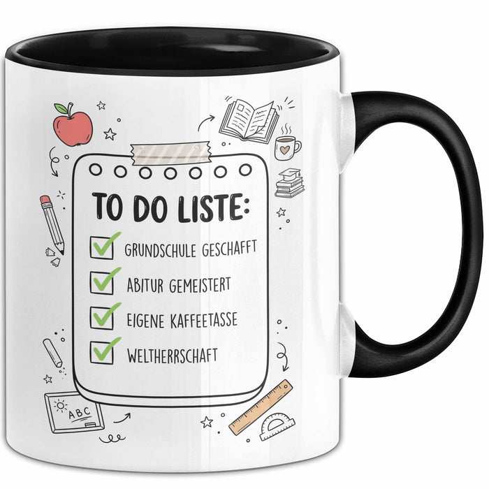 Schüler Abschluss Tasse Geschenk Lustige Geschenkidee Spruch Grundschule Geschafft Abitur Gemeistert Trendation