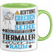 Tiermaler Geschenk Tasse Lustiger Spruch Erheben Sie Sich Der Tiermaler Betritt den Raum Grün Trendation