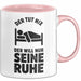 Introvertierter Schlafliebhaber Tasse Geschenk Lustige Geschenkidee Spruch Der Tut Nix Der Will Nur Seine Ruhe Rosa Trendation