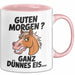 Pferde Tierliebhaber Tasse Geschenk Lustige Geschenkidee Spruch Guten Morgen? Ganz Dünnes Eis Rosa Trendation