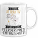 Pferderennen-Enthusiastin Tasse Geschenk Becher Stark Attraktiv Furchtlos Pferderennen-Enthusiastin Lustige Geschenkidee Weiß Trendation
