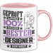 Designer Geschenk Lustiger Spruch für Designer Geschenkidee Bester Designer Der Welt Rosa Trendation