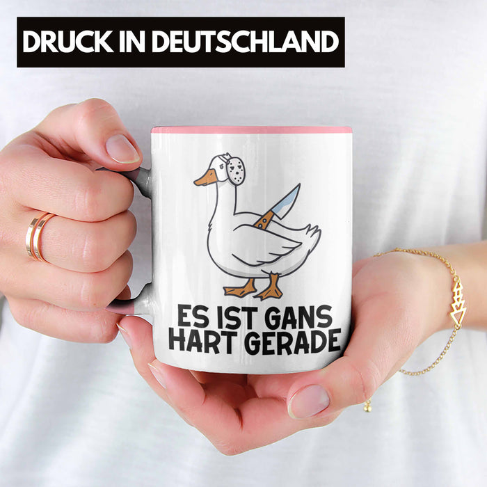 Dank Meme Tasse Ganz Gans Besitzer Wortspiel Es Ist Gans Hart Gerade Geschenkidee Depressionen Rosa Trendation