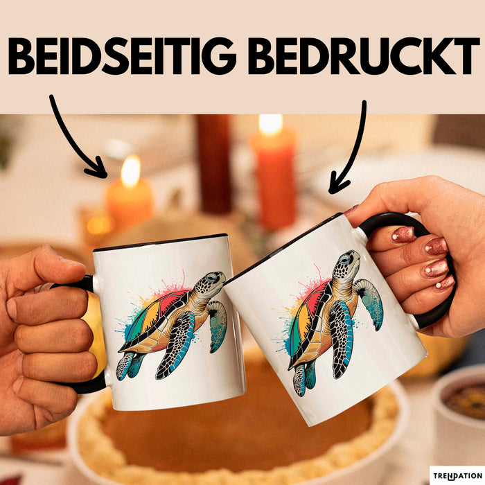 Schildkröte Tierliebhaber Tasse Geschenk Lustige Geschenkidee Spruch Schwarz Trendation