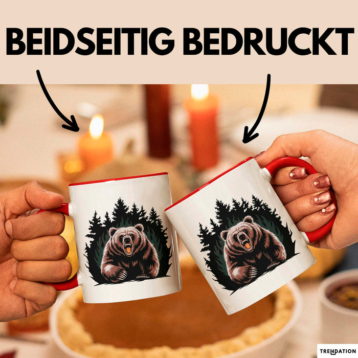 Bärenliebhaber Tasse Geschenkidee für Naturliebhaber Rot Trendation