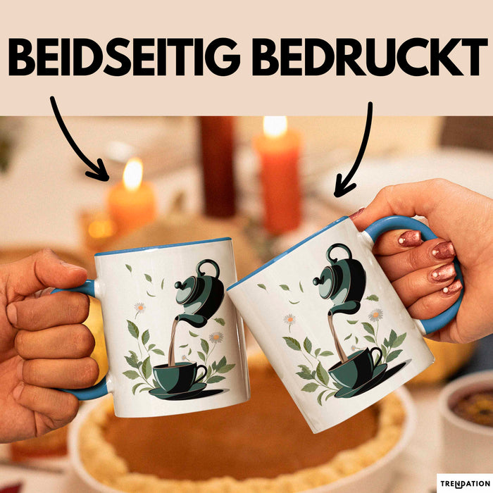 Tee Trinker Tasse Geschenk Lustige Geschenkidee Spruch Für Tee Liebhaber Blau Trendation