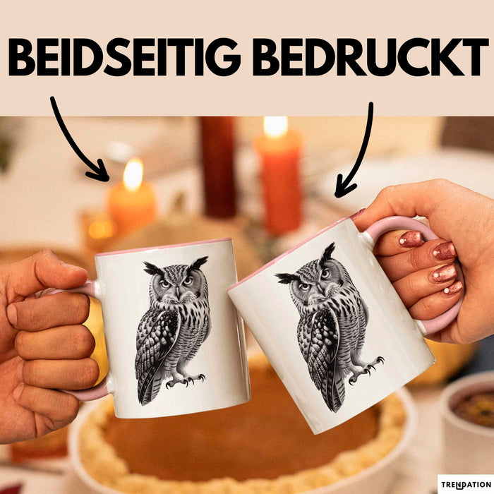 Eule Tierliebhaber Tasse Geschenk Lustige Geschenkidee Spruch Rosa Trendation