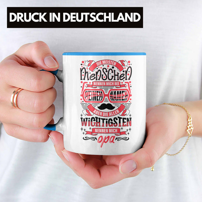Opa Tasse Geschenk von Enkel Enkelin Bester Opa Der Welt Tasse Geschenkidee Bester Opa Der Welt Blau Trendation