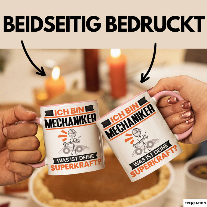 Mechaniker Tasse Geschenk für Mechaniker Geburtstag Lustiger Spruch Kaffee-Becher Was Ist Deine Superkraft Trendation
