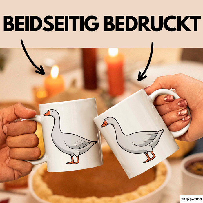 Gans Tier Gänse Bauer Tasse Becher Geschenk Lustige Geschenkidee Spruch Weiß Trendation