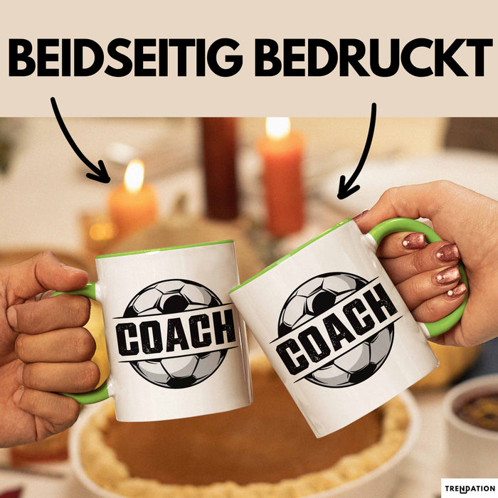 Fußballtrainer Fußballmannschaft Tasse Geschenk Lustige Geschenkidee Spruch Football Trainer Grün Trendation