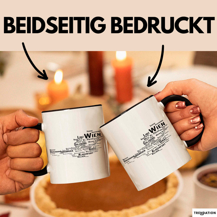 Österreich Karte Wien Wienerisch Tasse Geschenk Lustige Geschenkidee Spruch Trendation