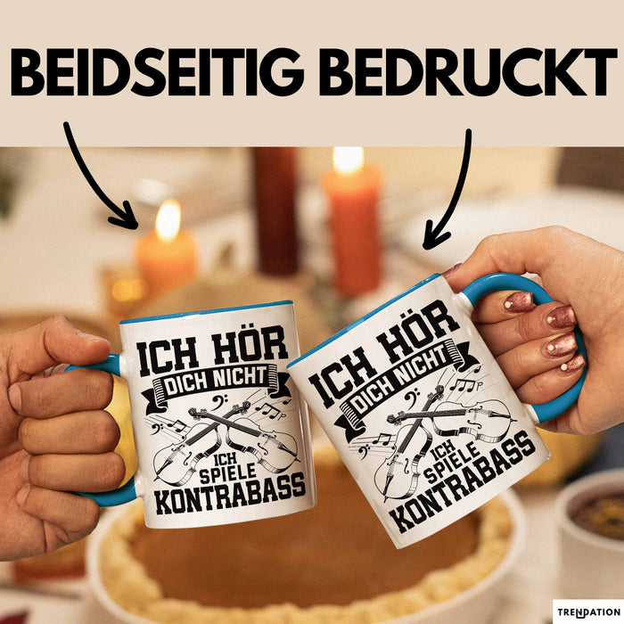 Kontrabass Tasse Geschenk Musiker Cellospieler Violoncello Musiklehrer Blau Trendation