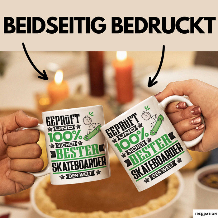 Skateboarder Geschenk Lustiger Spruch für Skateboarder Geschenkidee Bester Skateboarder Der Welt Weiß Trendation