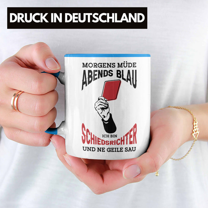 Schiedsrichter Tasse Geschenk für Schiedsrichter mit Spruch Blau Trendation