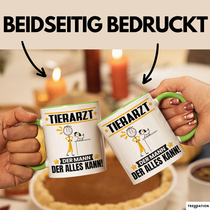 Tierarzt Tasse Geschenk für Tierarzt Der Mann Der Alles Kann Geschenkidee zum Geburtstag Grün Trendation