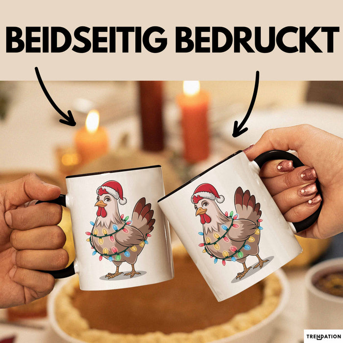 Huhn Weihnachtsfeier Tasse Geschenk Lustige Geschenkidee Spruch Trendation