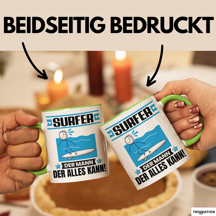 Surfer Tasse Geschenk für Surfer Der Mann Der Alles Kann Geschenkidee zum Geburtstag Grün Trendation