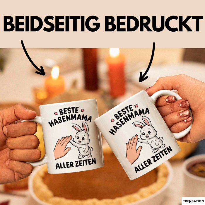 Kaninchen Hase Tierliebhaber Tasse Geschenk Lustige Geschenkidee Spruch Beste Hasenmama Aller Zeiten Weiß Trendation