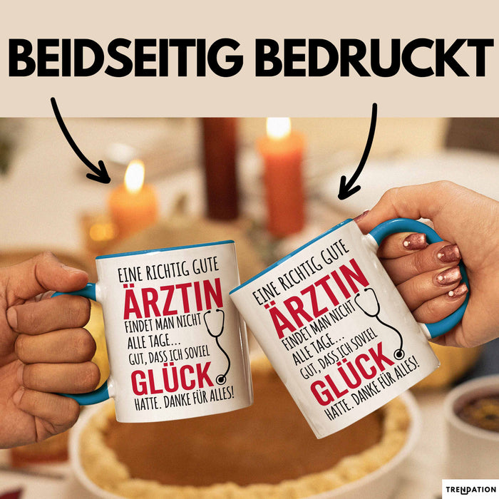 Aerztin Tasse Geschenk Eine Richtig Gute Aerztin Danke Geschenkidee Beruf Blau Trendation