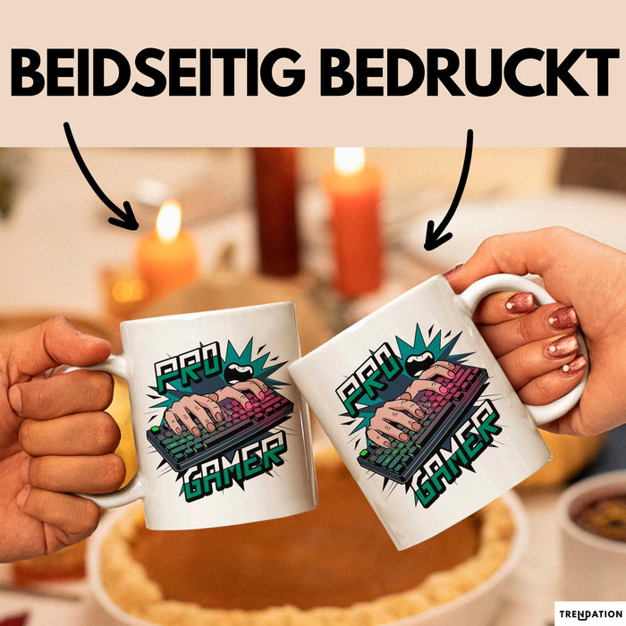 Pro Gamer Tasse Geschenkidee für Gaming Süchtige Weiß Trendation