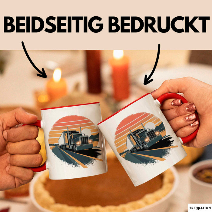 Lkw Fahrer Tasse Geschenkidee Fernfahrer Lustiger Spruch Geschenkidee Lustig Rot Trendation