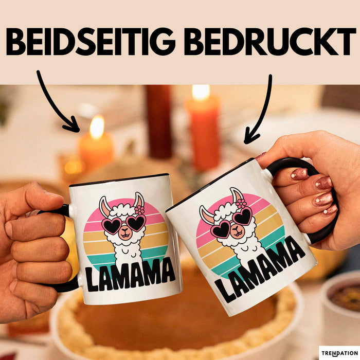 Lama Alpaka Mama Mutter Schwangerschaft Tasse Becher Geschenk Lustige Geschenkidee Spruch Lamama Trendation