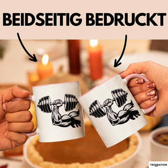 Bodybuilder Tasse Geschenkidee für Fitness Experten Rosa Trendation