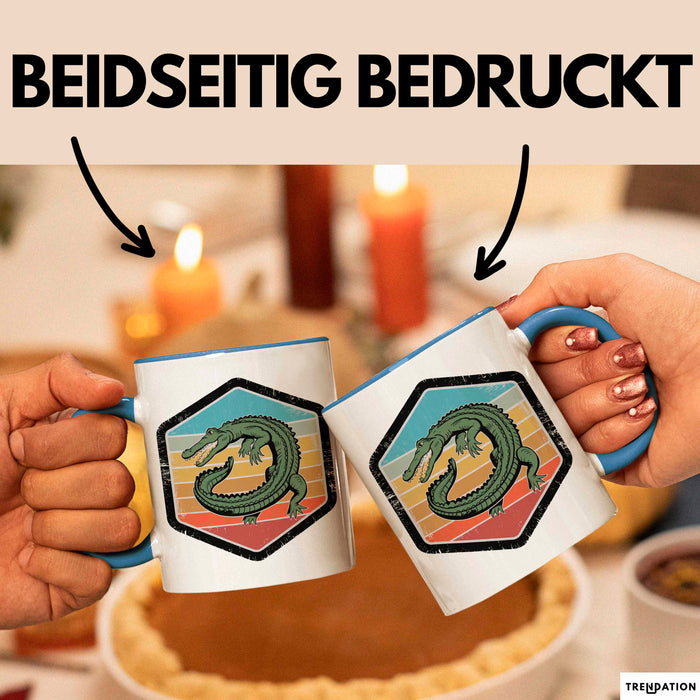 Krokodil Tier Tasse Geschenk Lustige Geschenkidee Spruch Blau Trendation