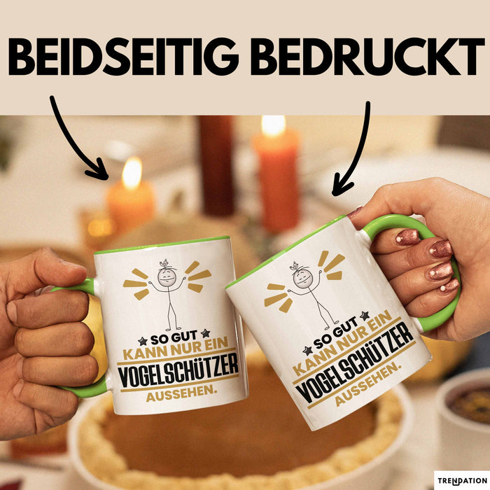 Vogelschützer Geschenk Tasse So Gut Kann Nur Ein Vogelschützer Aussehen Geschenkidee Kaffee-Becher Grün Trendation