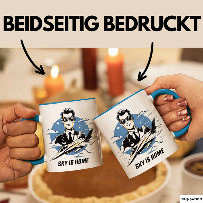 Pilot Tasse Geschenk Lustige Geschenkidee Spruch Für Luftfahrt Liebhaber Blau Trendation