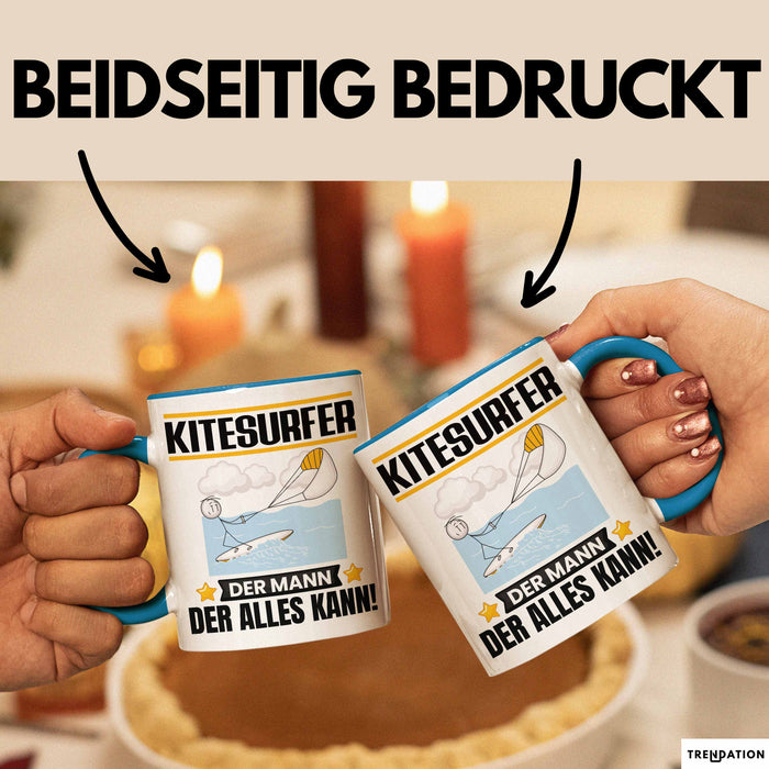 Kitesurfer Tasse Geschenk für Kitesurfer Der Mann Der Alles Kann Geschenkidee zum Geburtstag Blau Trendation