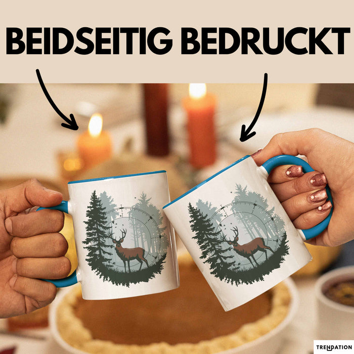 Jäger Tasse Geschenkidee für Jagdliebhaber Blau Trendation
