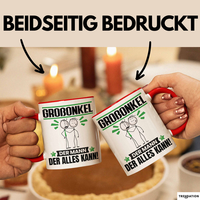 Großonkel Tasse Geschenk für Großonkel Der Mann Der Alles Kann Geschenkidee zum Geburtstag Rot Trendation