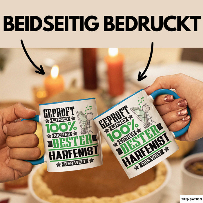 Harfenist Geschenk Lustiger Spruch für Harfenist Geschenkidee Bester Harfenist Der Welt Blau Trendation