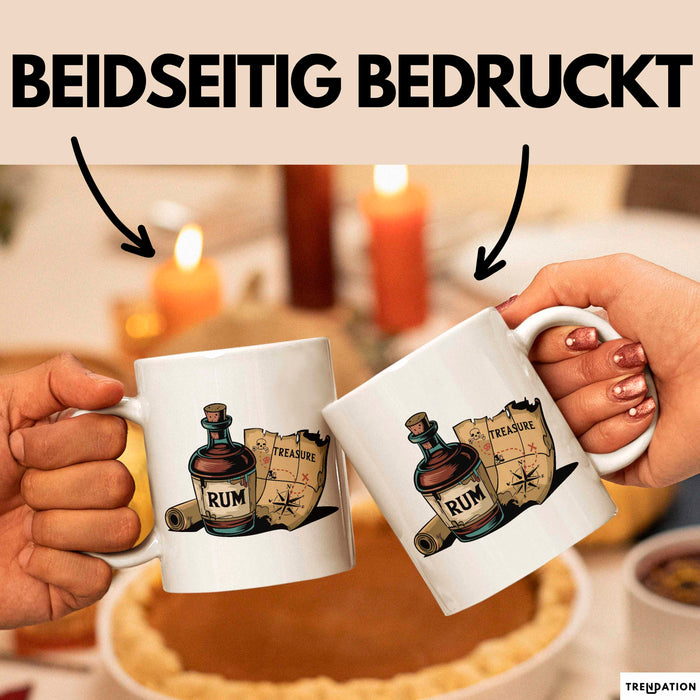 Rum Fan Tasse Geschenkidee für Piraten Spirituosen Liebhaber Weiß Trendation